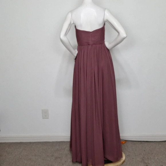 Weddington Way Light Burgundy Romantic Coquette Strapless Chiffon Gown Dress *6 - Picture 7 of 10